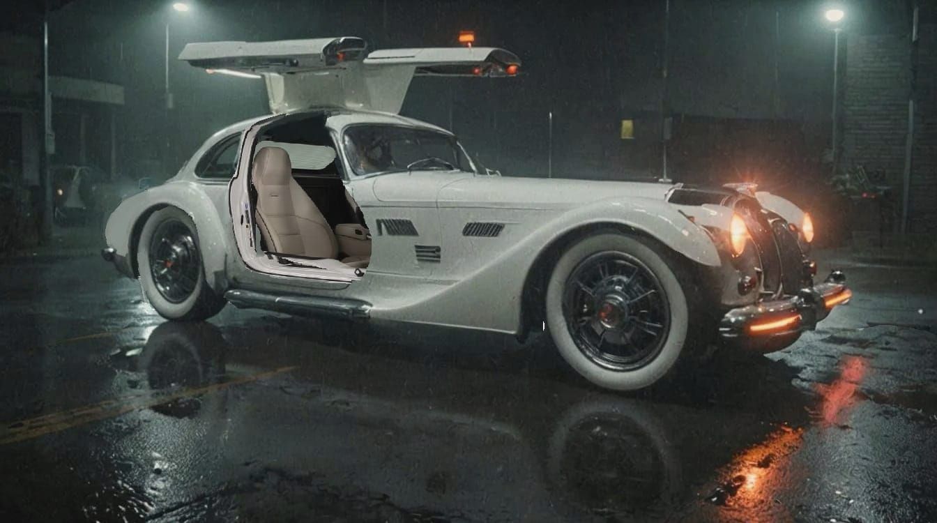 Retro futuristic car