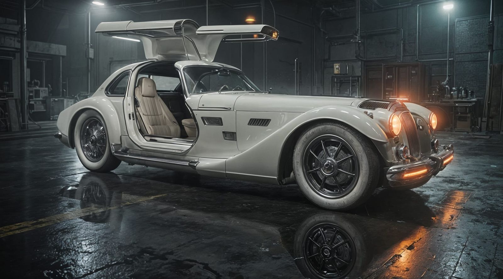 Retro futuristic car