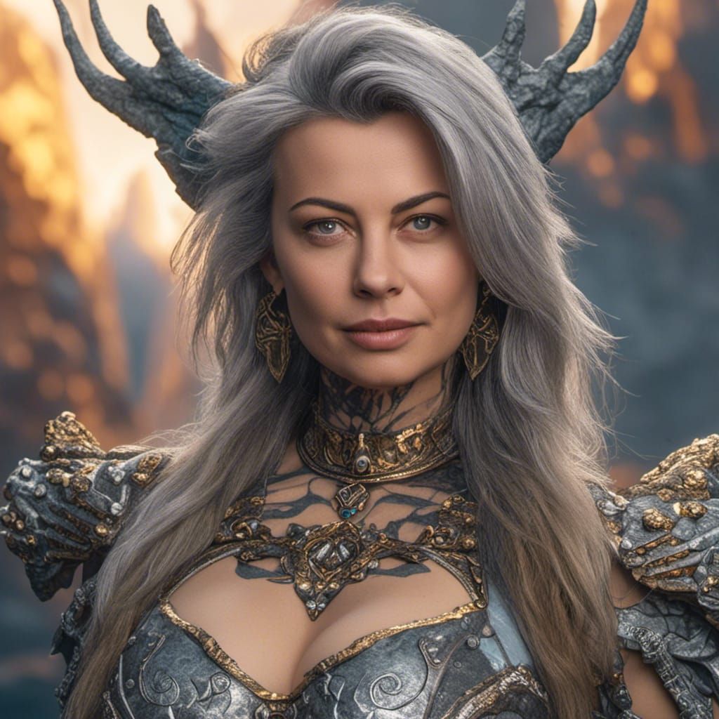 <lora:Hanna:1.0>Viking Princess bare breast, bear bum, head ...