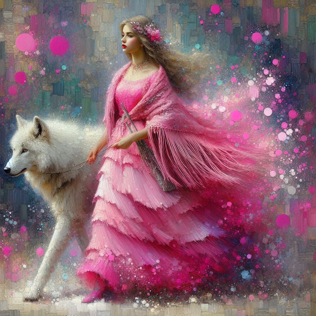 pink - lady and her wolf