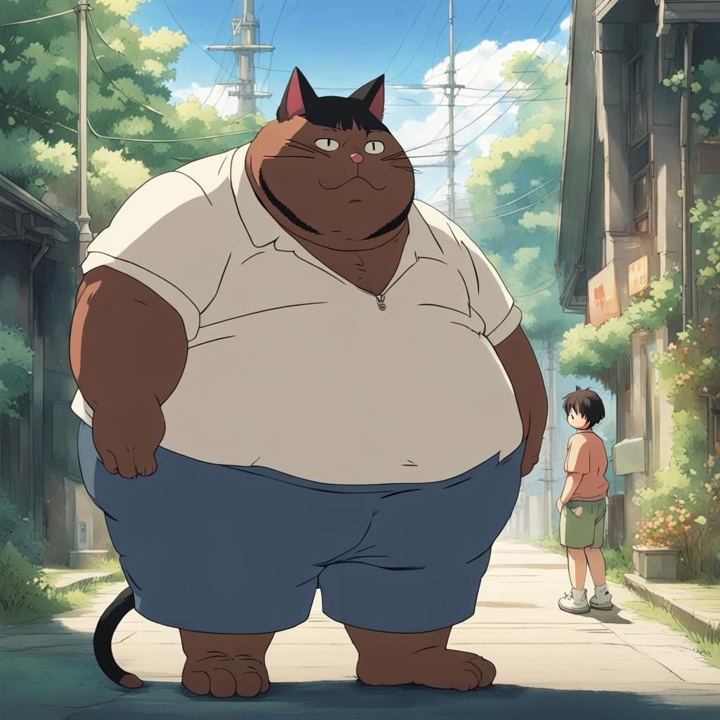 fat black man with cat ears *anime* - AI Generated Artwork - NightCafe  Creator