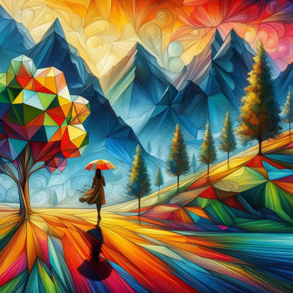 polyhedron  geometrical shape painting