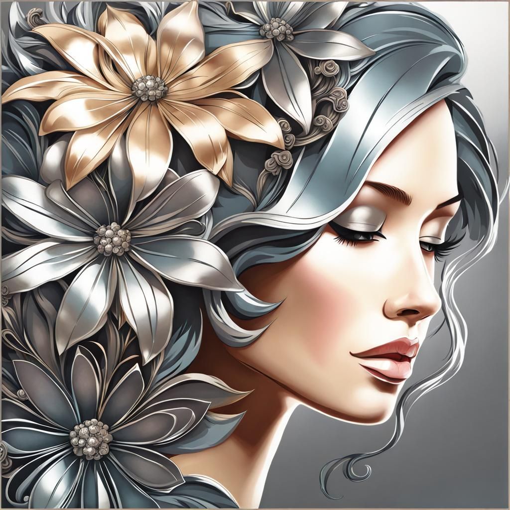 Metallic flowers effect Glassy Reflections- Symphony Dynamic...