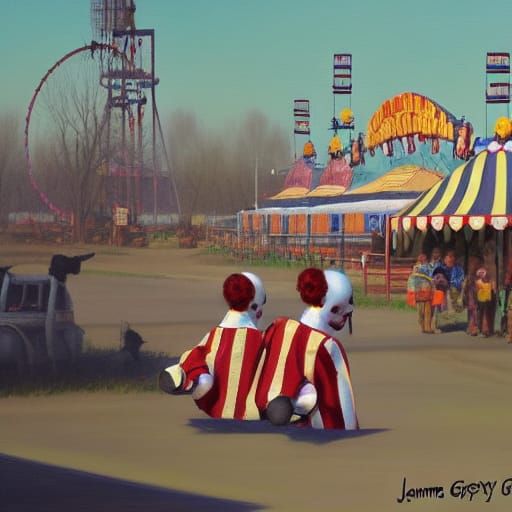 creepy fairgrounds with clowns