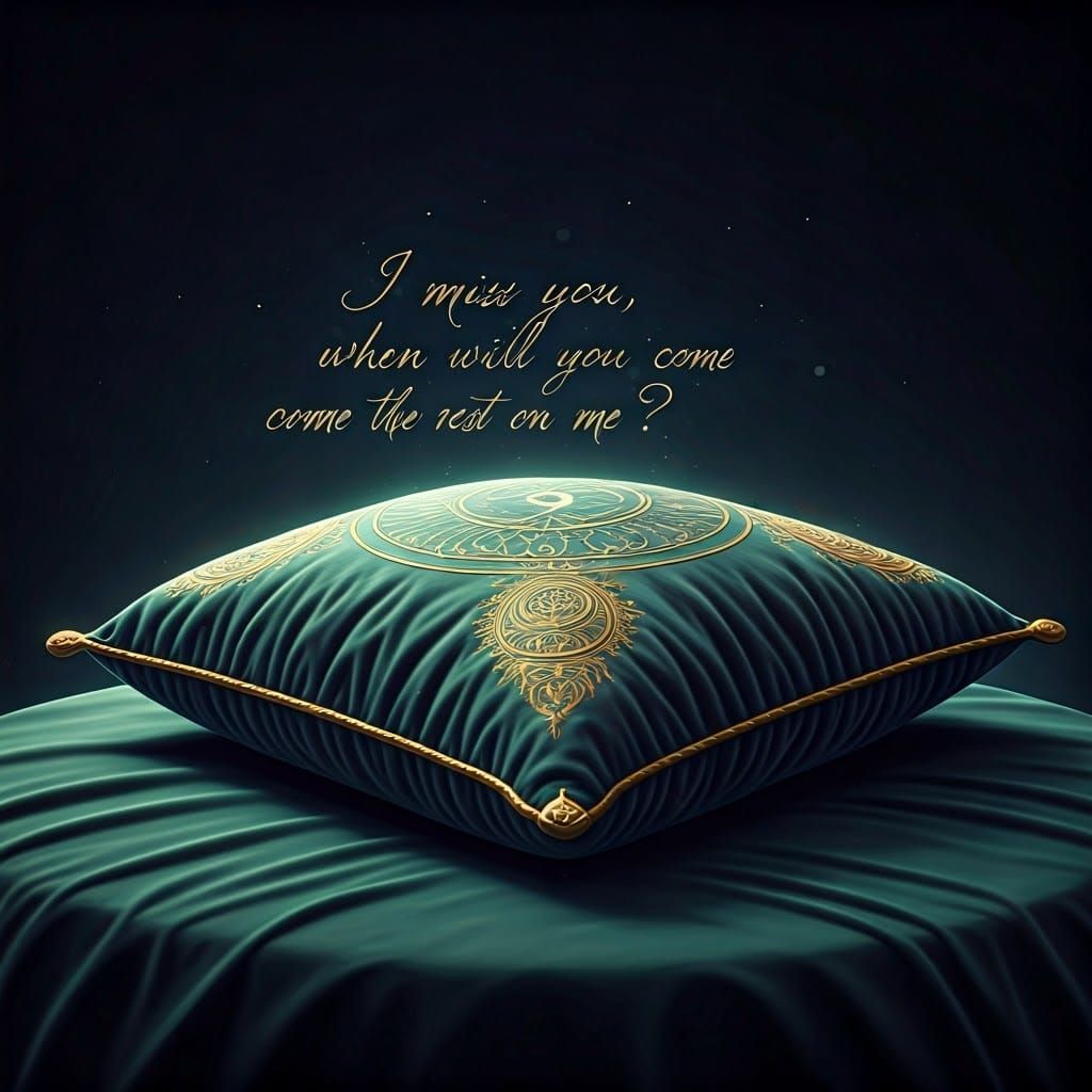 Majestic Velvet Pillow in Emerald Green Setting with Mystica...