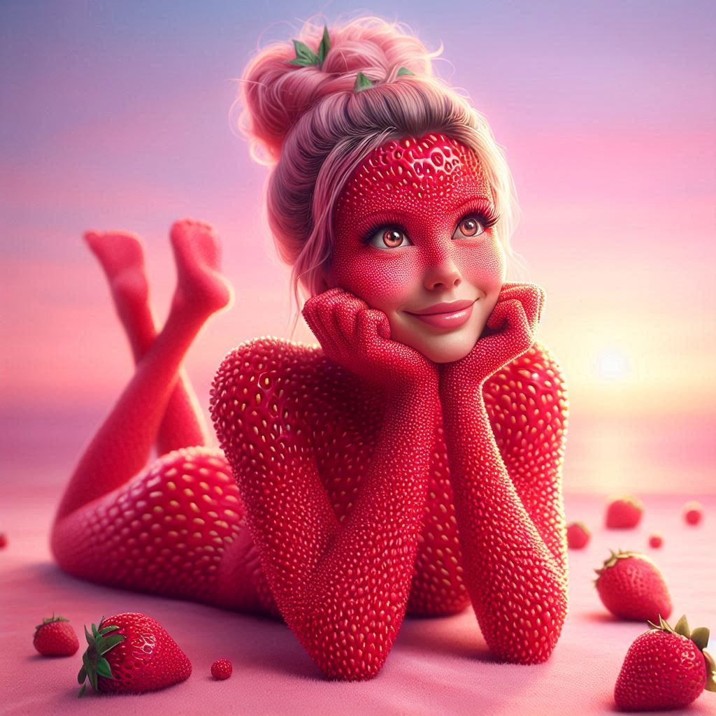 A cute, smiley strawberry frappe!?