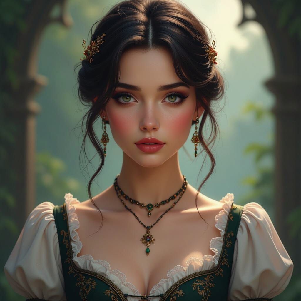 Melancholic Lila in Mystical Realm: Fantasy Concept Art