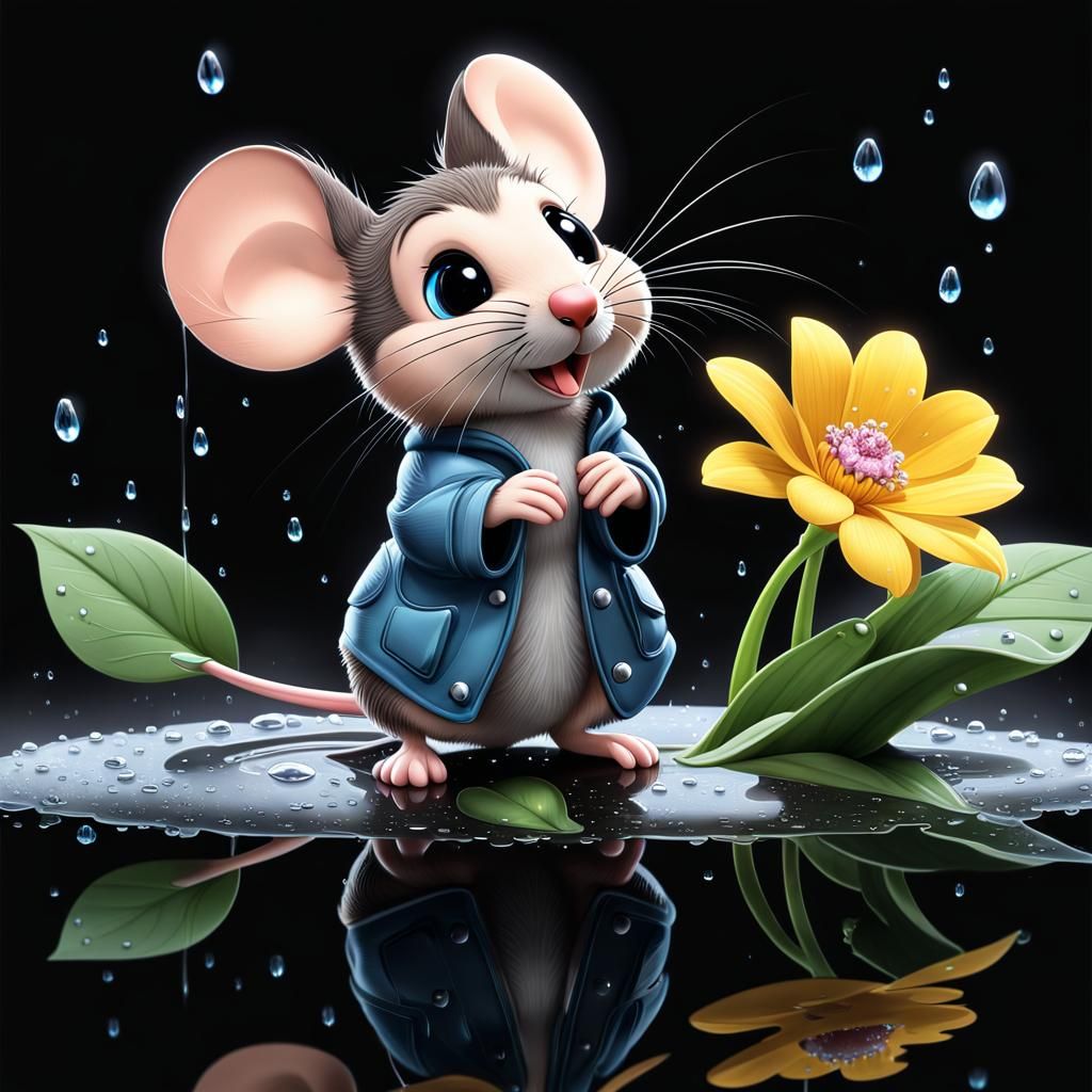 a high definition image of raining scenery where a cute ador...