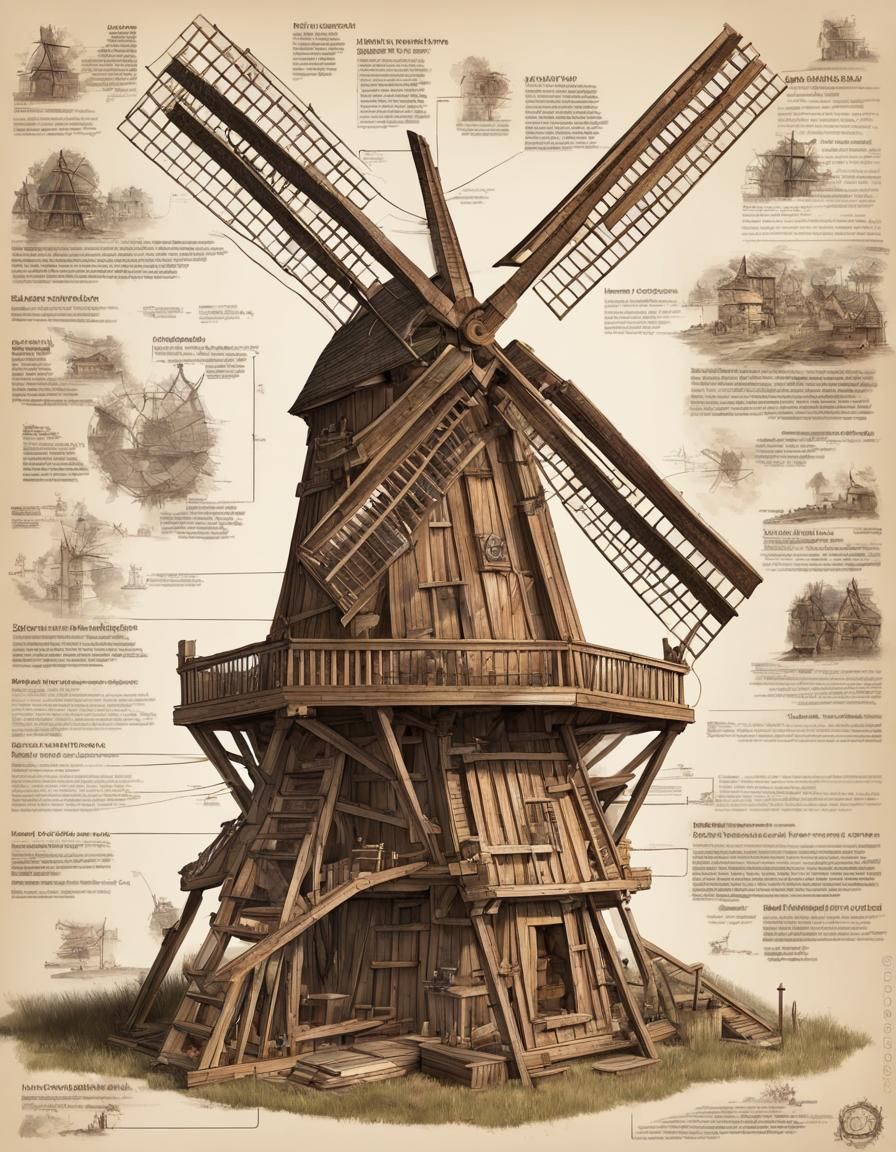 Project of an ancient wooden windmill  by @eFuoriPiove