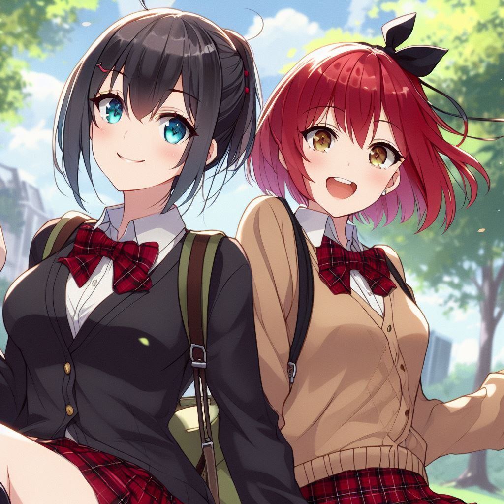 Moon and Red in the park