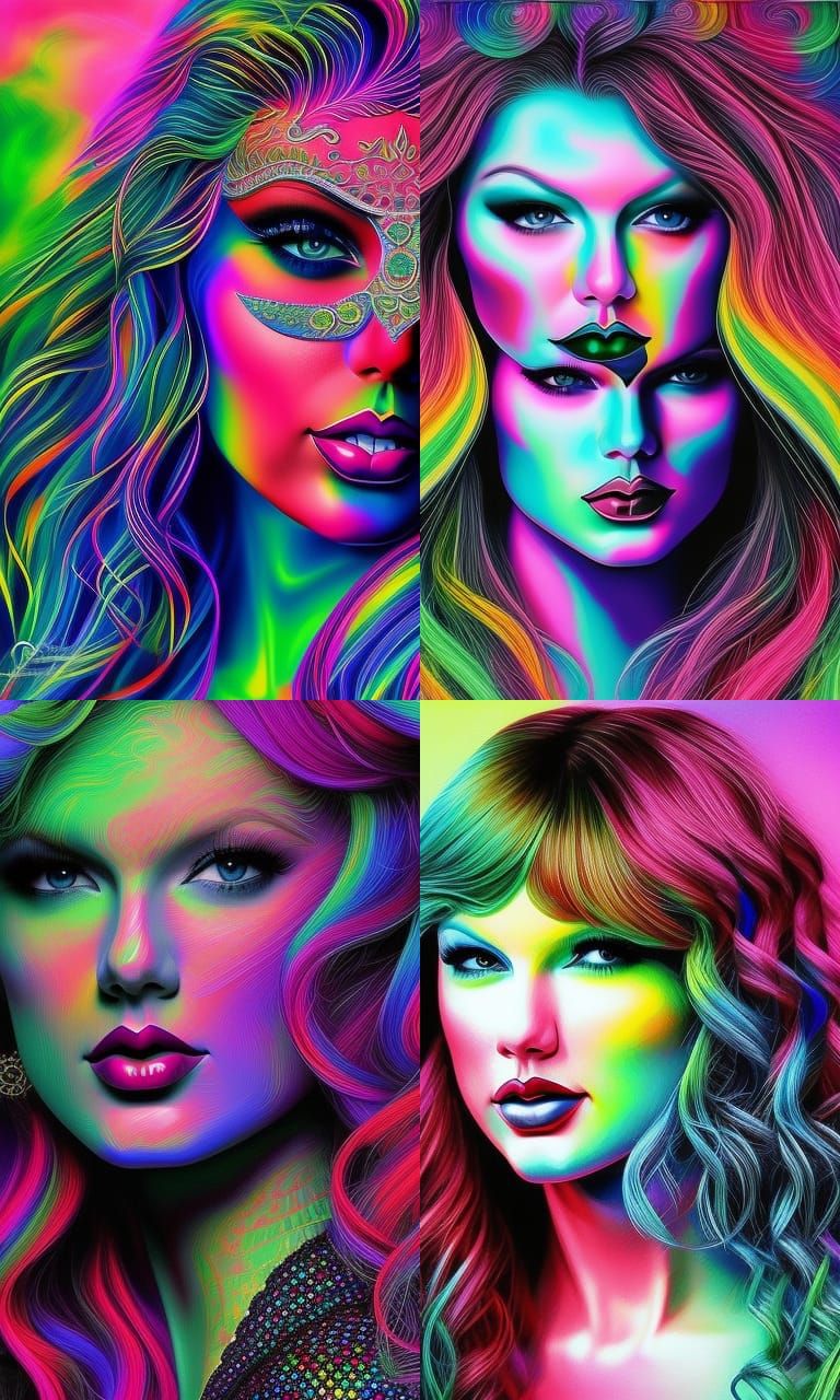 Taylor Swift Rainbow Filigree Background - AI Generated Artwork ...