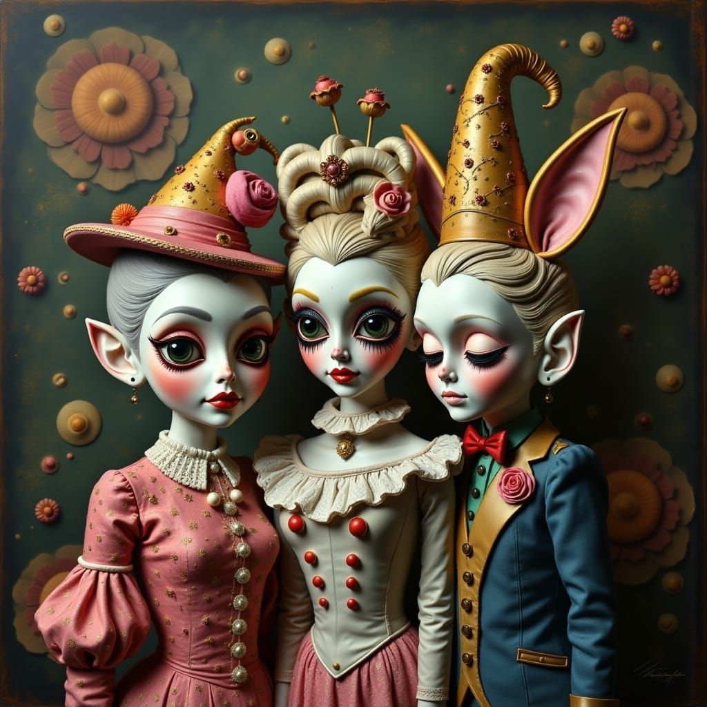 <lora:MESSY POP SURREALIST:1.0> ballerina, nicolette cessoli and mark ryden