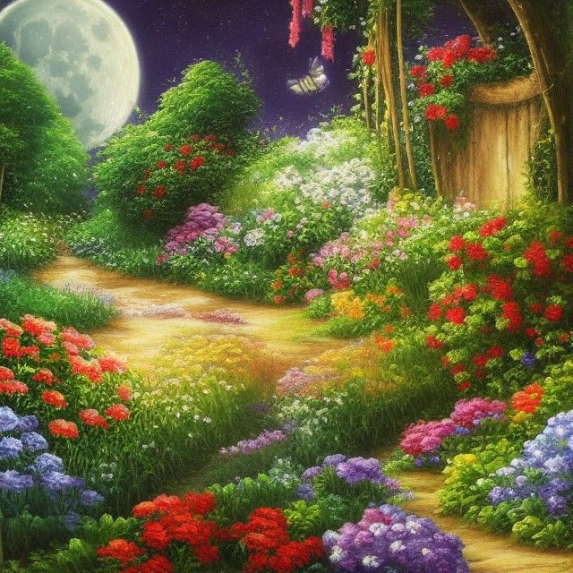 Moon Garden - AI Generated Artwork - NightCafe Creator