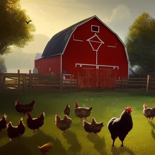 Chickens having a Nice Day