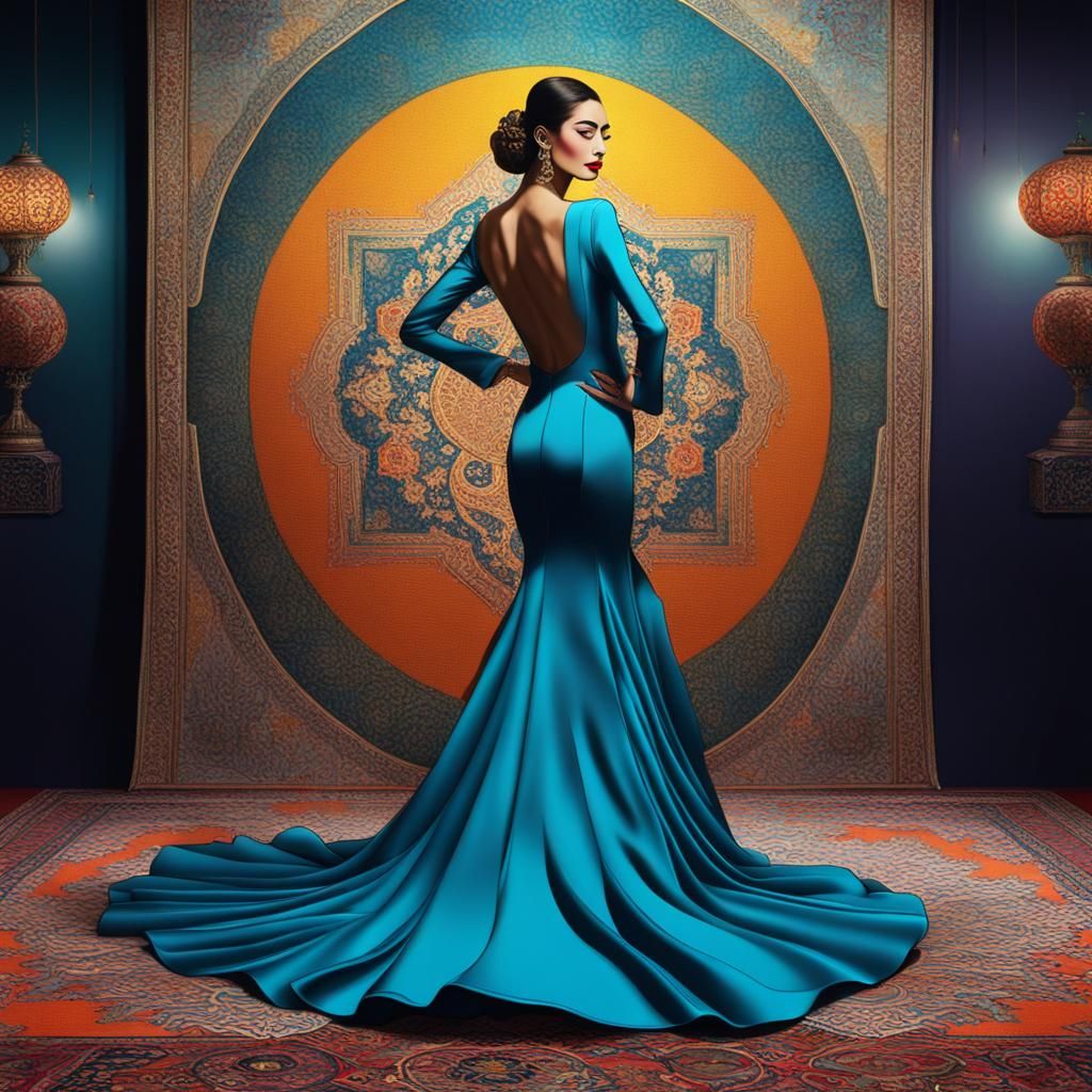 Elegant Beauty Dancing in Surrealist Style