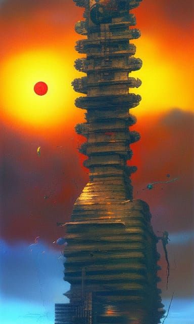 steel tower red