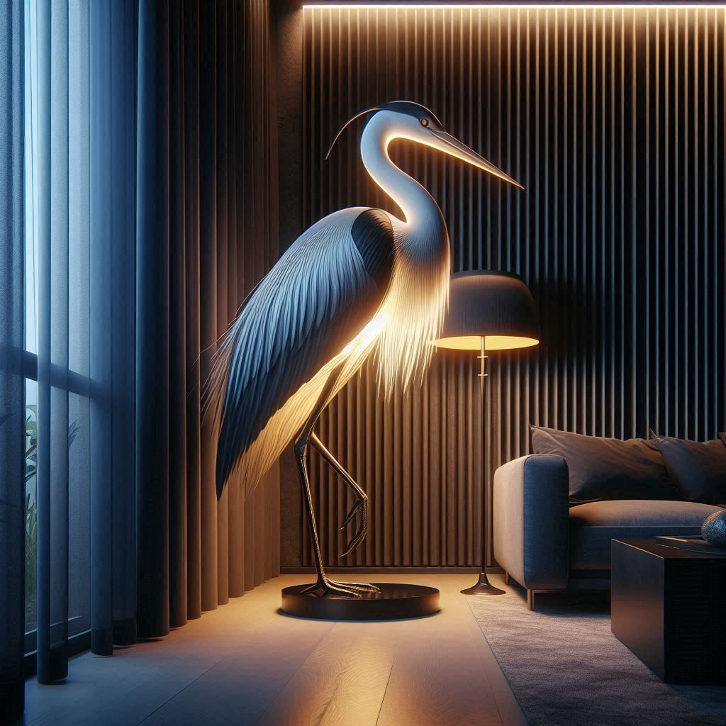 Heron Lamp Art