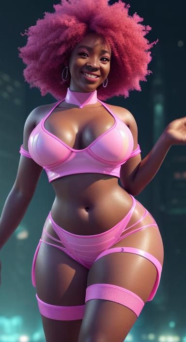 Curvy Afro dance girls,beautiful smile,wide open eyes,white ...