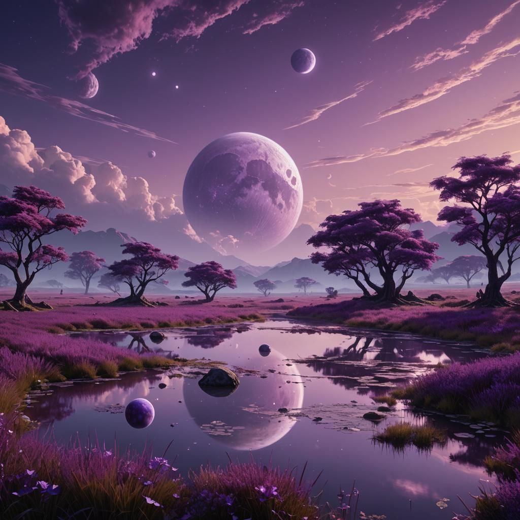 A beautiful purple scenery   by @JackyFrost