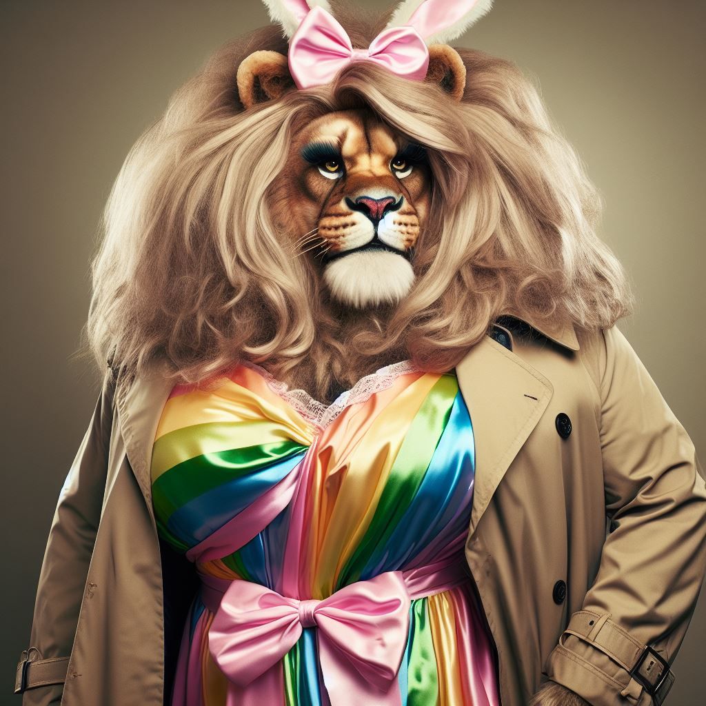 Anthropomorphic Lion Drag Queen