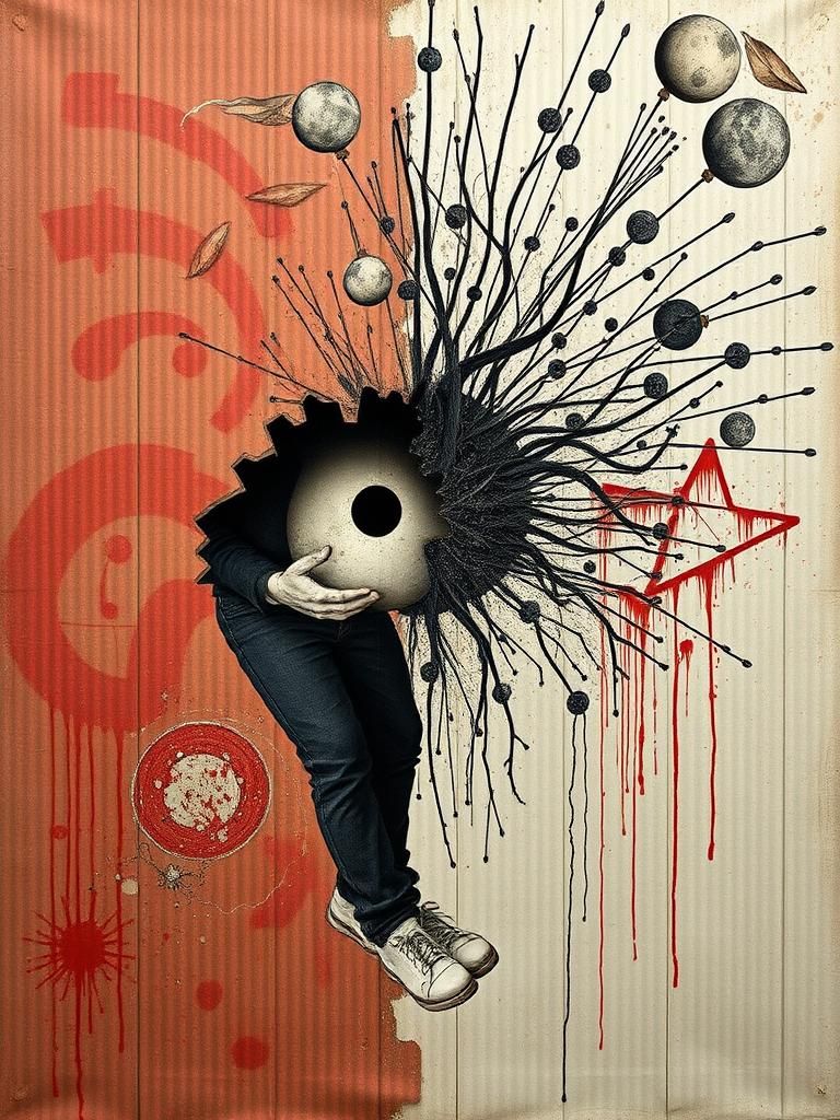 Surreal Man from Knowhere in Dadaist Style