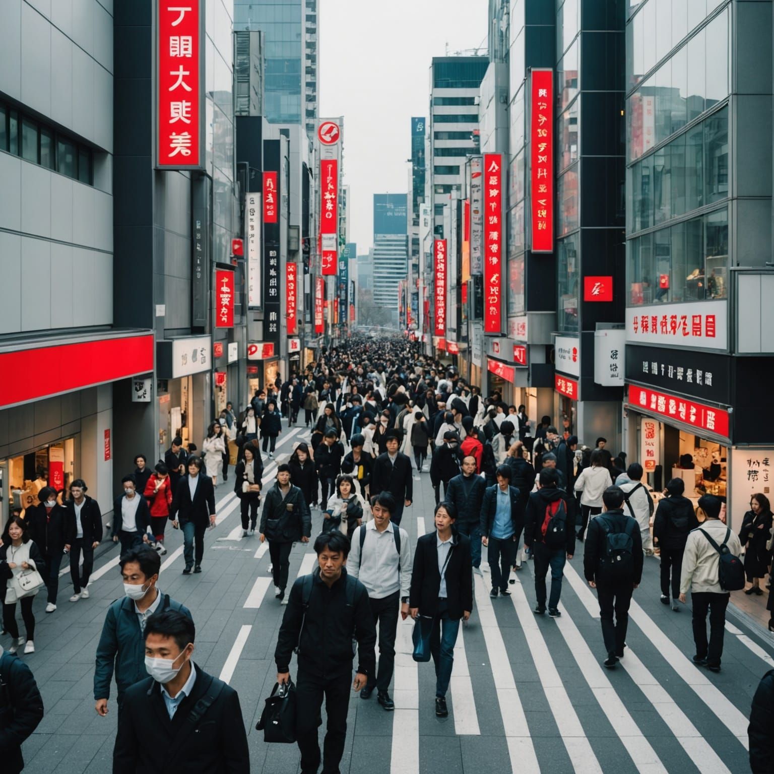 tokyo in japan with many people walking in the streets very ...
