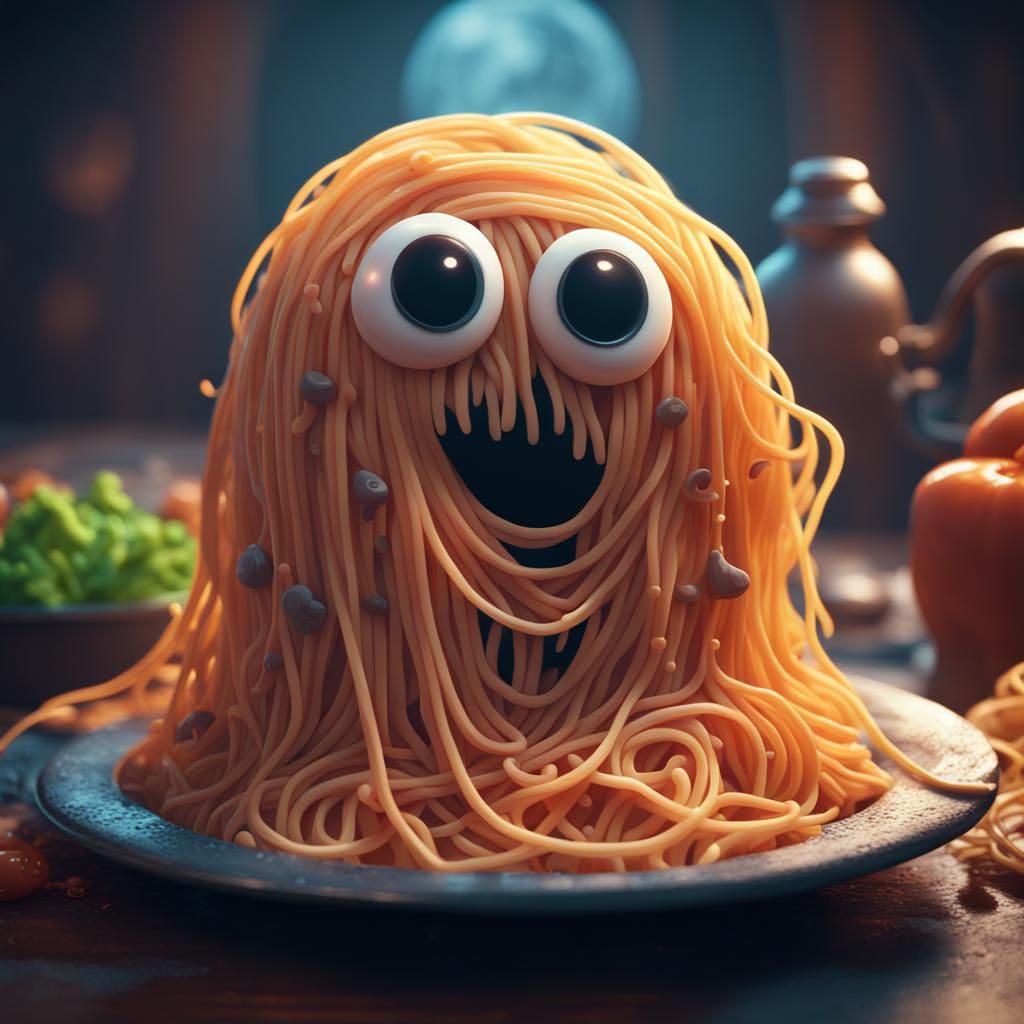 A cute spaghetti ghost