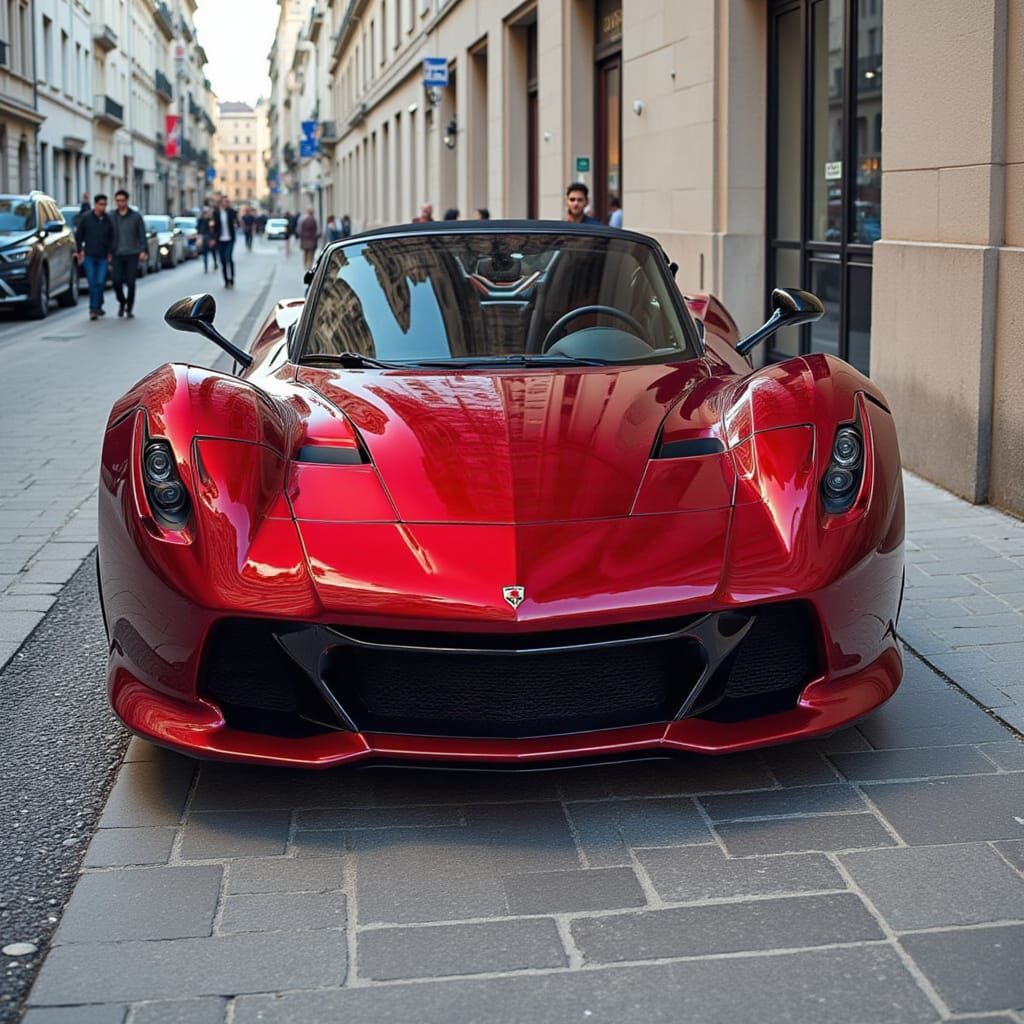 <lora:Stunning Vehicles:1.0> Laferrai red