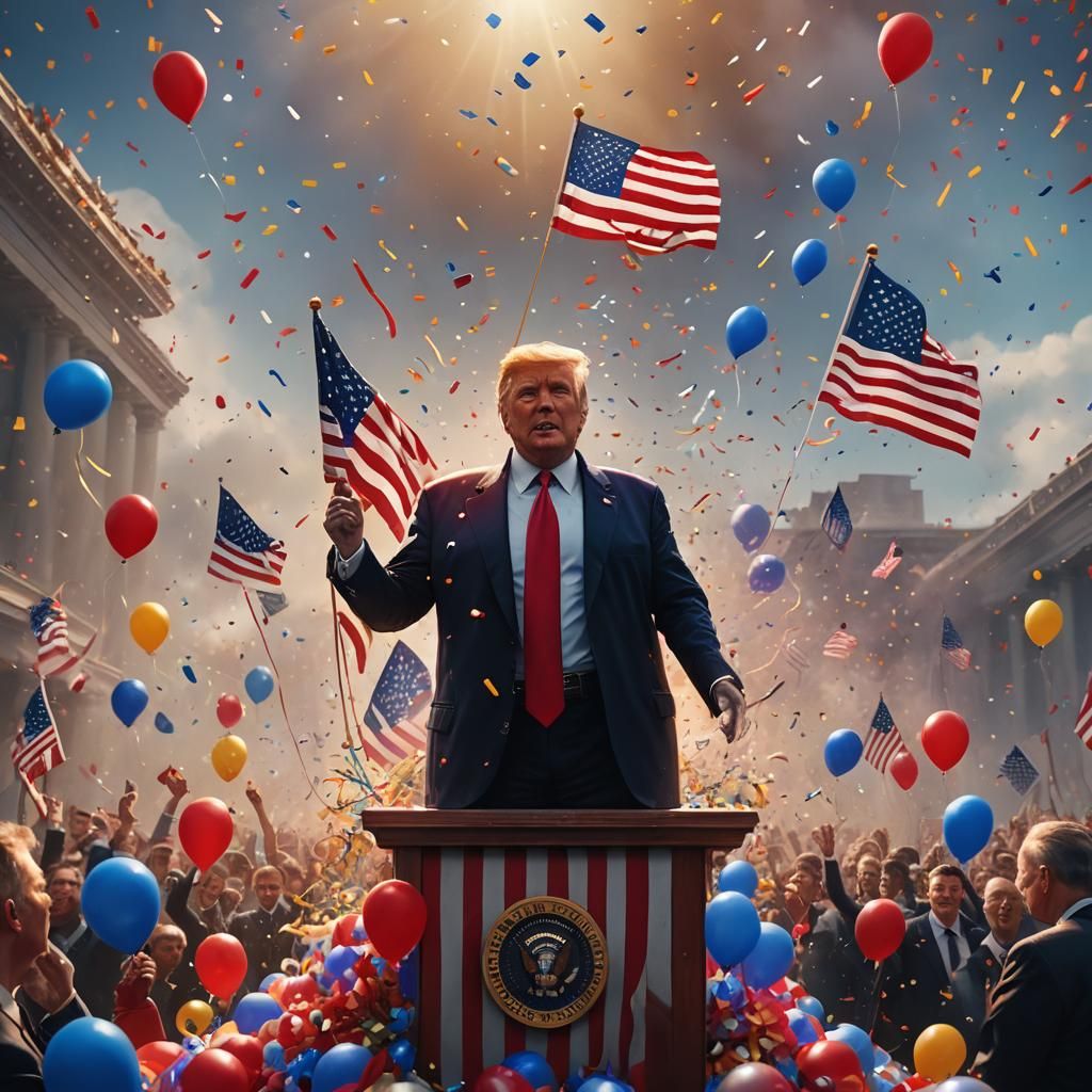 Donald Trump's Triumphant Victory: A Cinematic Matte Paintin...