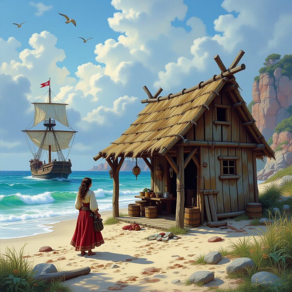 Shipwrecked Pirate Has Managed to Make an Exceptional Hovel