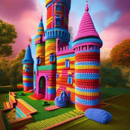 Crocheted Castle 🧶 🏰  by @Ash Nicole