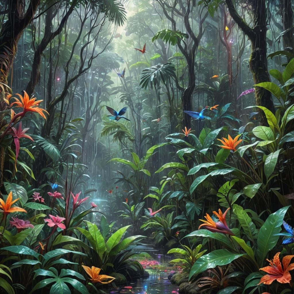 a scene in a rainforest,  by @Lavender Days