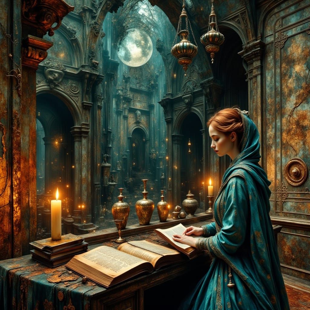 Molten Books of Dreadful Tales in Gothic Style