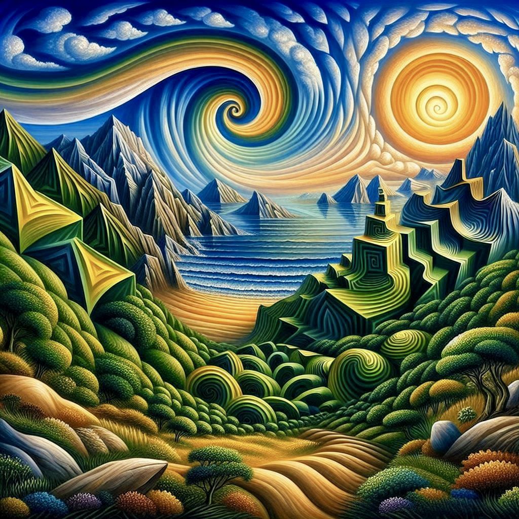 Spiral ,golden ratio painting