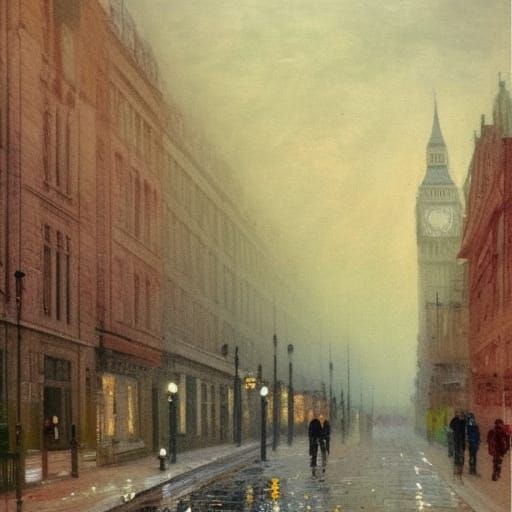 misty London street