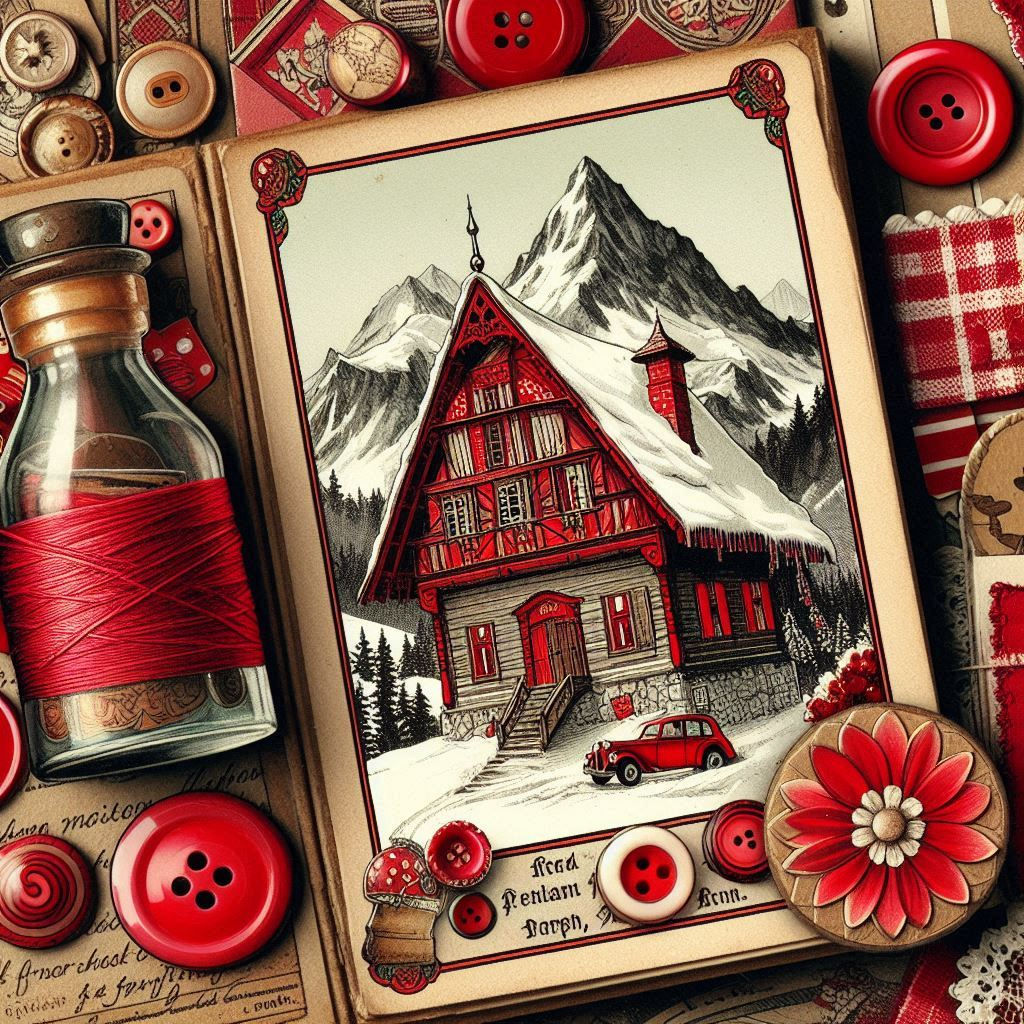 Book with Buttons and Bottle o' twine