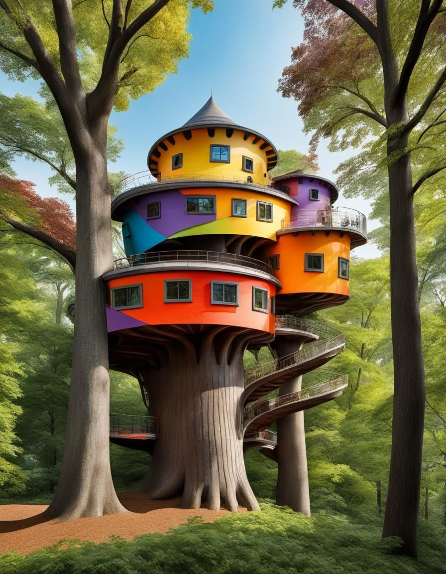 Colorful Roundtop Treehouse