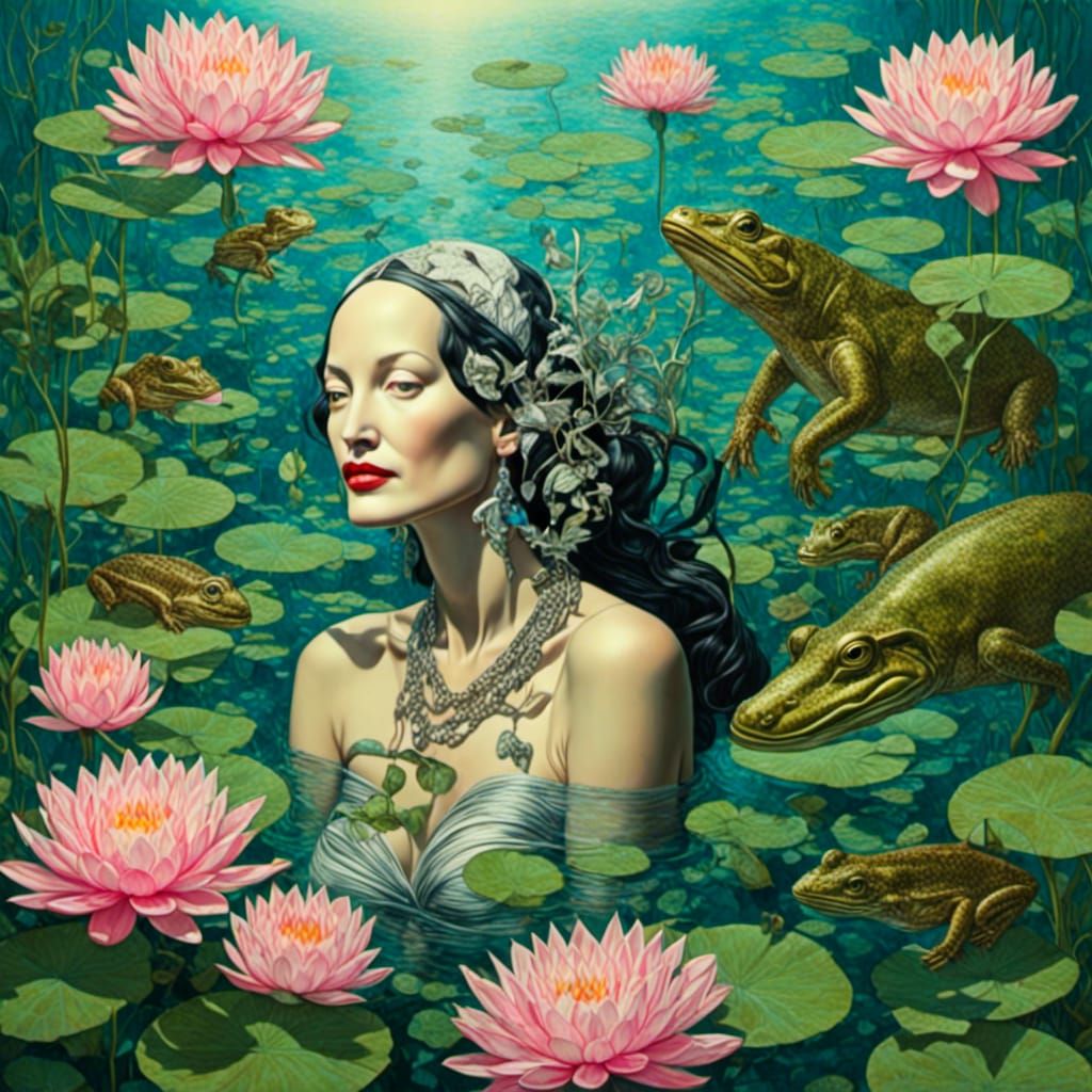 <lora:Viva:1.0> as a mermaid with long black hair swimming i...