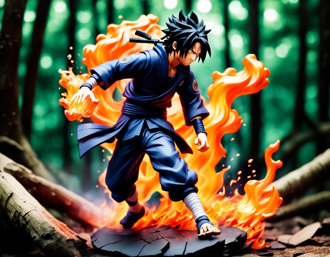 Uchiha Sasuke action figure doing a fire Jutsu - AI Generated Artwork -  NightCafe Creator