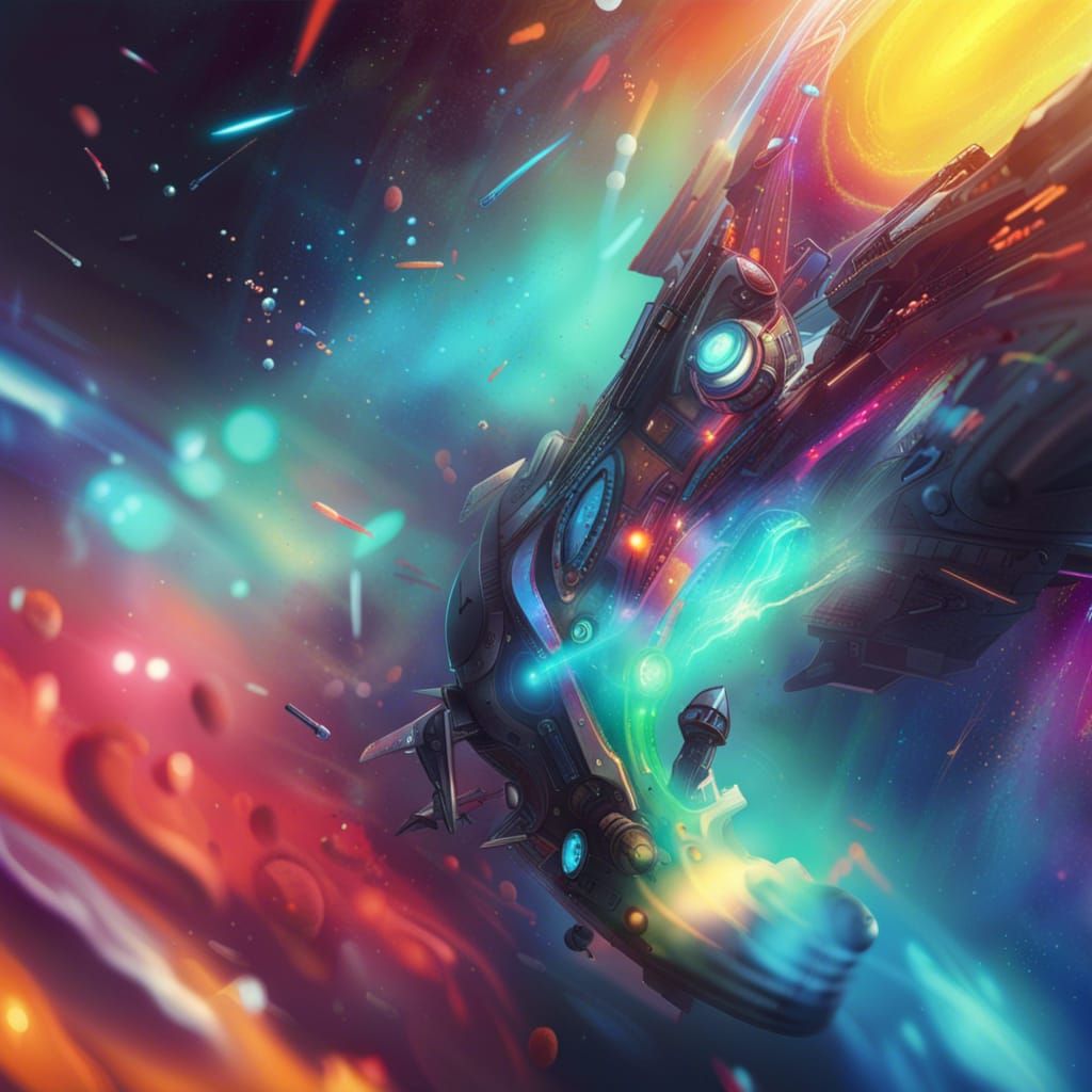 space Hyperrealistic, splash art, concept art, mid shot, int...