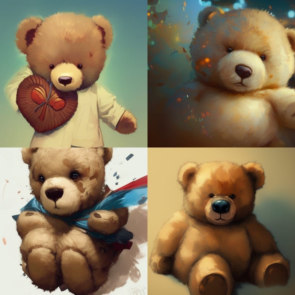 cute teddy bear laying on top of a very big heart