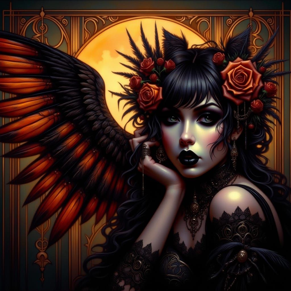 Romantic Dark Angel Halloween Party