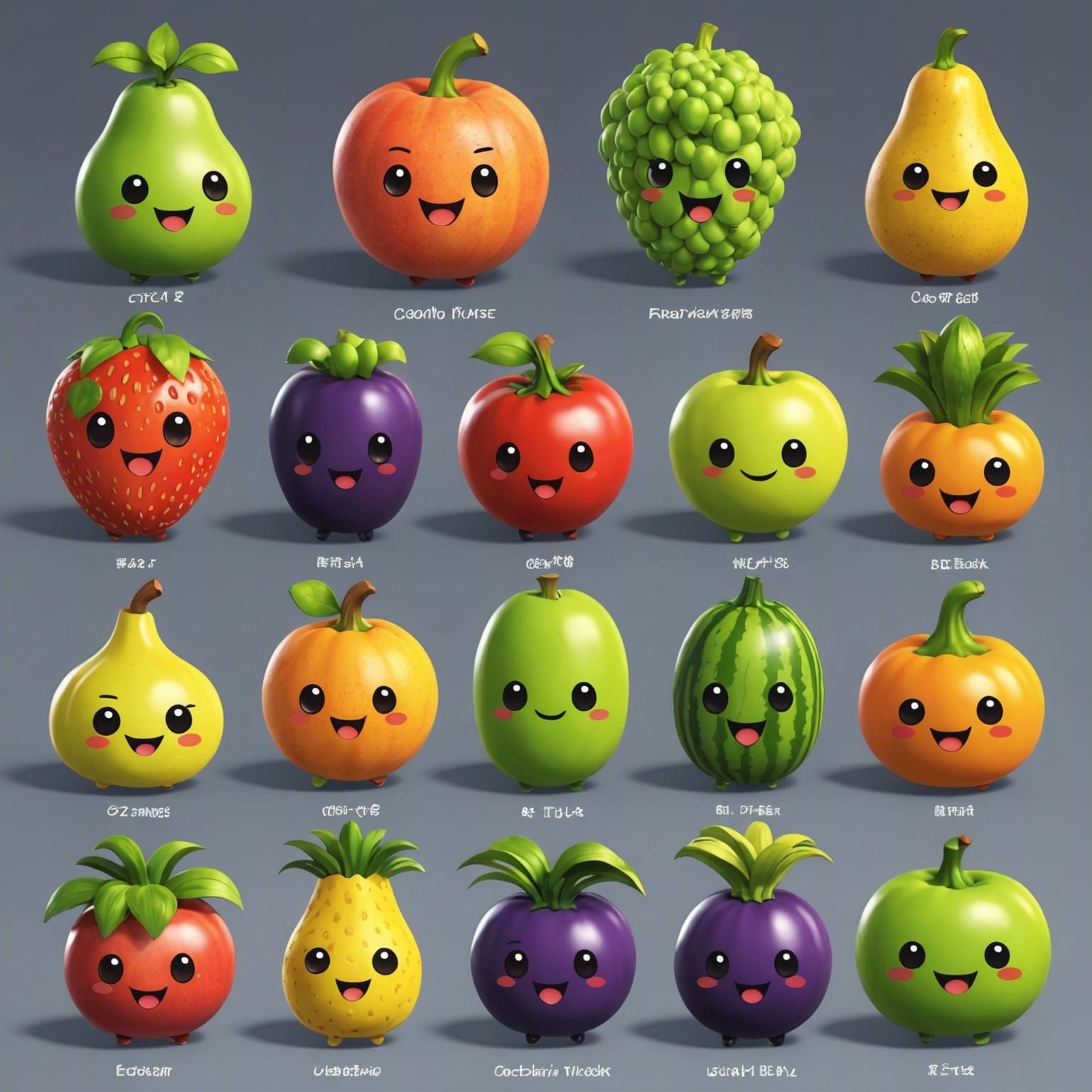 Chibi Fruits & Vegetables - AI Generated Artwork - NightCafe Creator