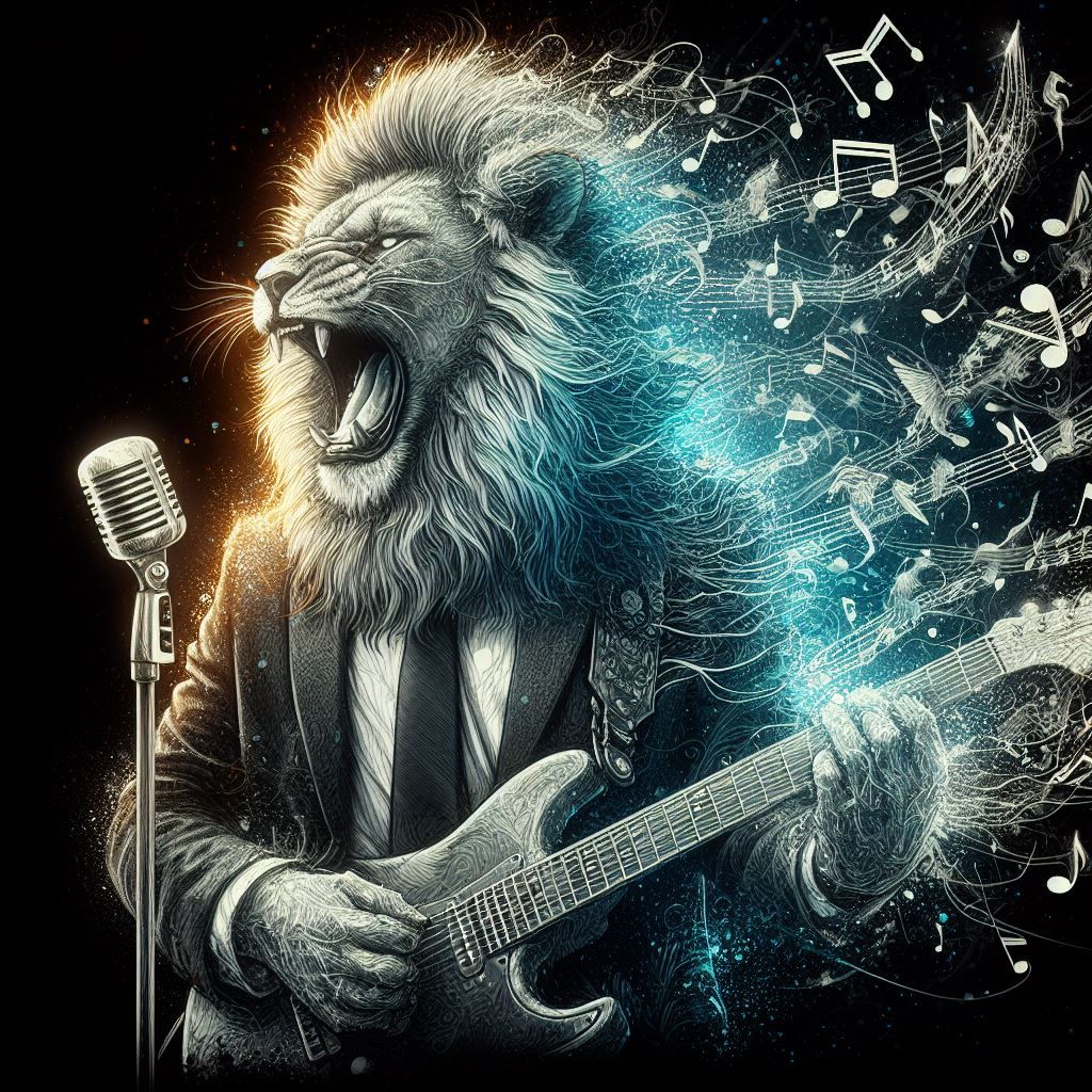 Lion on vocals and guitar