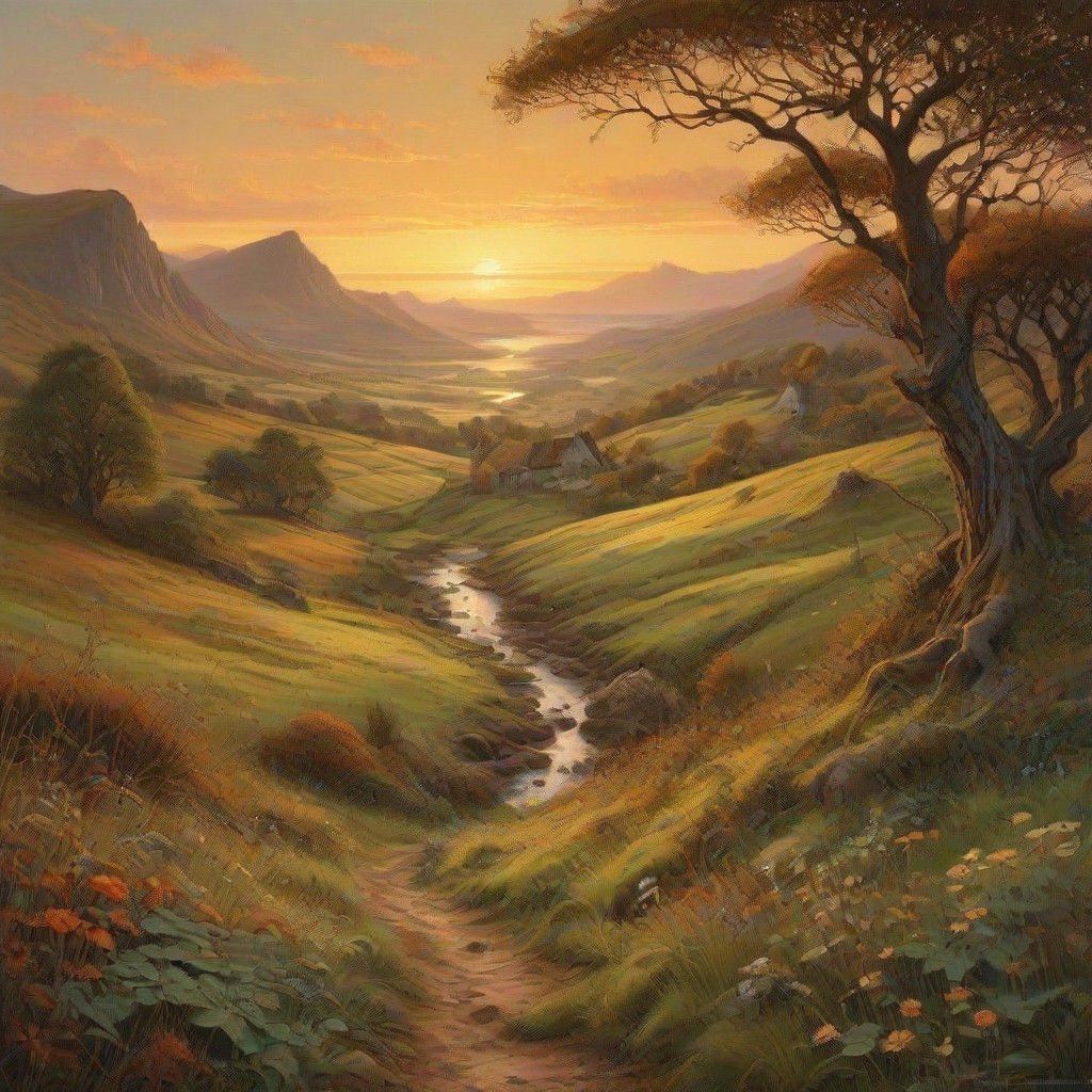 Earth-toned Irish landscape  by @Gokiburi