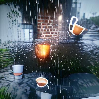 Coffee time in the rain Unreal Engine