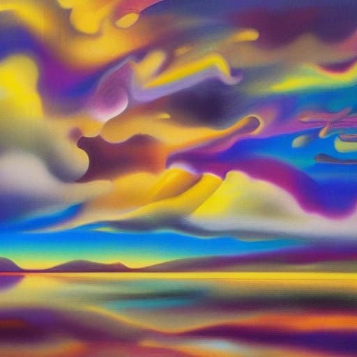 Surrealist Oil Painting of a Woman in Ethereal Landscape