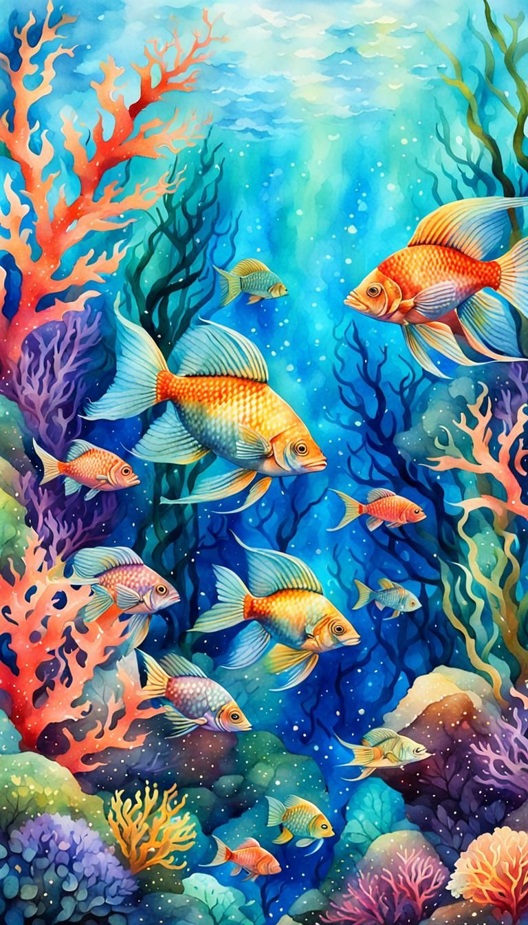 Colorful fish tank