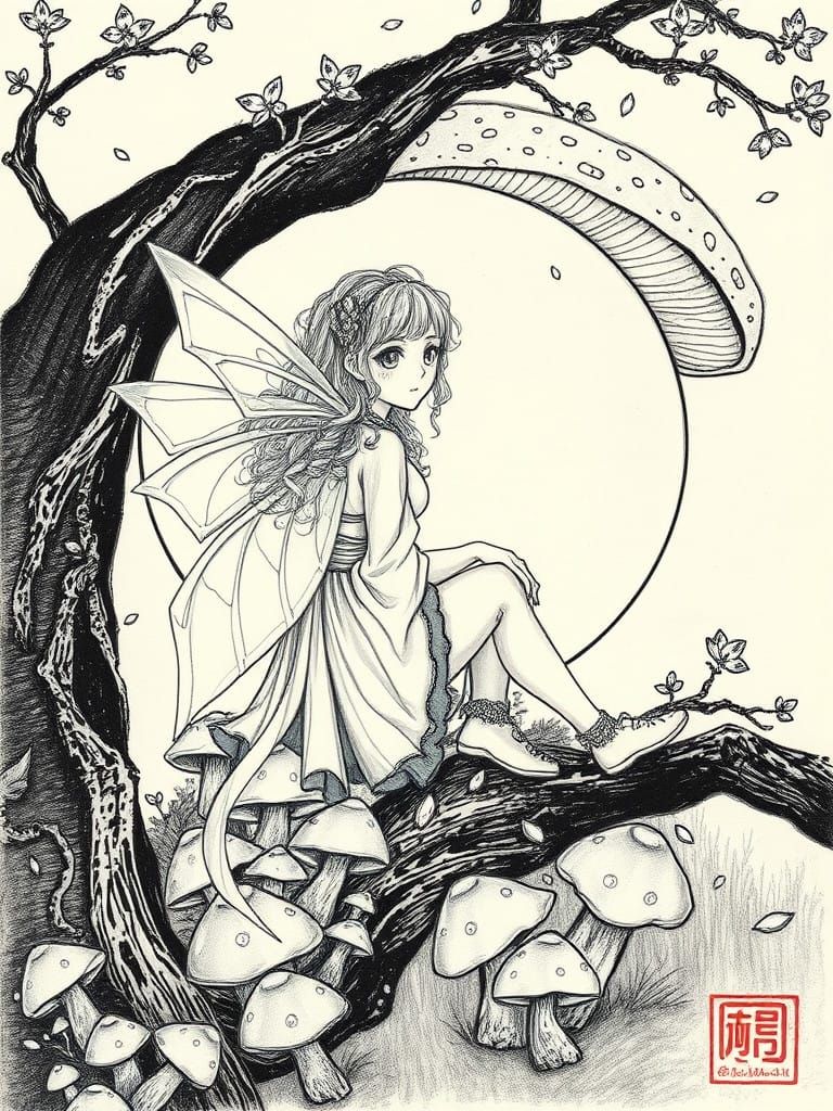 Mystical Fae Goddess in Whispering Forest Glade