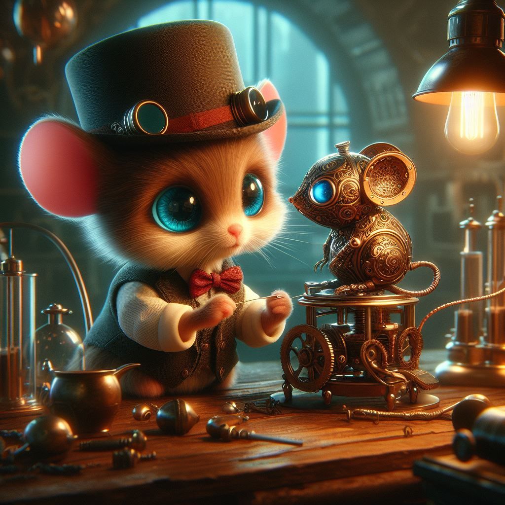 Wee little inventor makes a friend